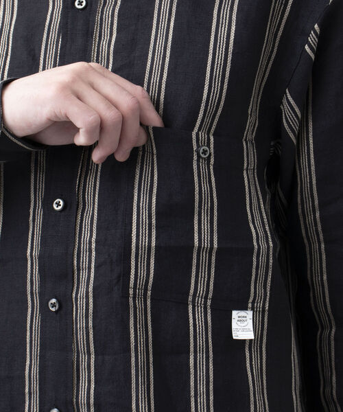 NOLLEY'S goodman（ノーリーズグッドマン）の「【WORK ABOUT/ワークアバウト】ORIENTAL SHIRT バンドカラー リネンシャツ（シャツ/ブラウス・メンズ・ホワイト系その他/その他/ブラック系その他・M/L/S）」の16枚目の写真