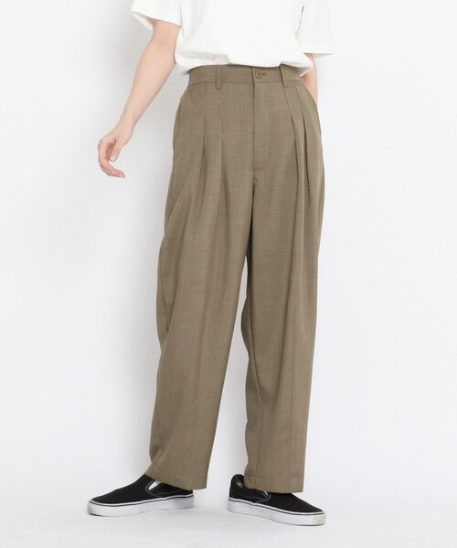 BASECONTROL(ベースコントロール)の「◆リネンタッチシャンブレー バルーンシルエット ワイドパンツ(その他パンツ・レディース・ブラック/ベージュ/ネイビー・99)」の2枚目の写真