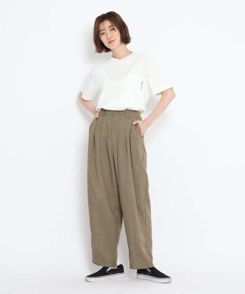 BASECONTROL(ベースコントロール)の「◆リネンタッチシャンブレー バルーンシルエット ワイドパンツ(その他パンツ・レディース・ブラック/ベージュ/ネイビー・99)」の14枚目の写真