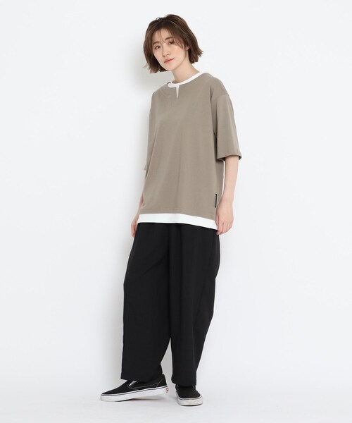BASECONTROL(ベースコントロール)の「◆リネンタッチシャンブレー バルーンシルエット ワイドパンツ(その他パンツ・レディース・ブラック/ベージュ/ネイビー・99)」の15枚目の写真