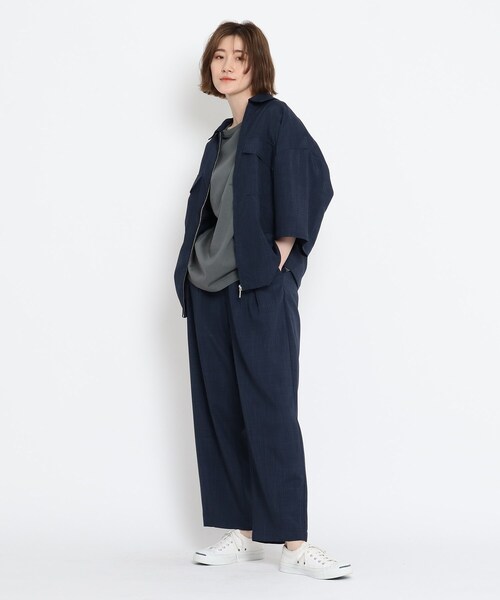 BASECONTROL(ベースコントロール)の「◆リネンタッチシャンブレー バルーンシルエット ワイドパンツ(その他パンツ・レディース・ブラック/ベージュ/ネイビー・99)」の16枚目の写真
