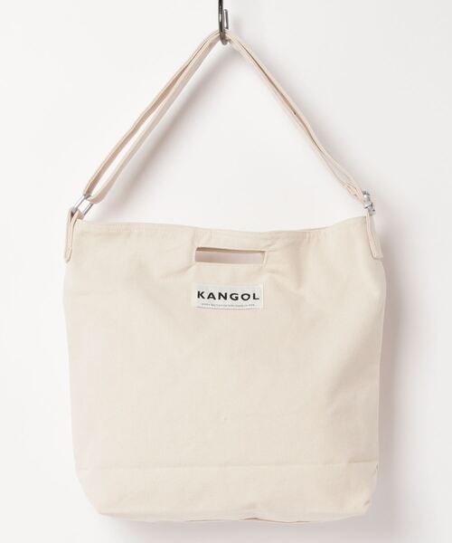 KANGOL（カンゴール）の「【KANGOL】ロゴプリントトート2WAYショルダーバッグ　KGSA-BG00101（ショルダーバッグ・レディース・ホワイト/ブラック・FREE）」の4枚目の写真