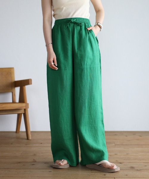 ウエストリボンリネンパンツ（その他パンツ）｜Bonjour Sagan