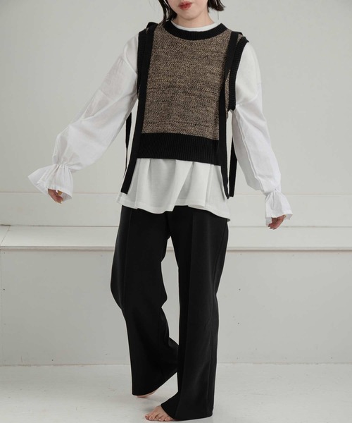 lawgy（ラウジー）の「tape design knit vest（ベスト）」 - WEAR