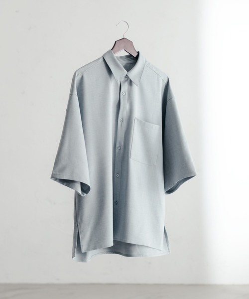 epnok(エプノック)の「サイドスリットベーシックルーズシャツ(SET UP/UNISEX)(シャツ/ブラウス・レディース・ブラック/カーキ/ブルーグレー/ライトベージュ・SMALL/MEDIUM/LARGE)」の2枚目の写真