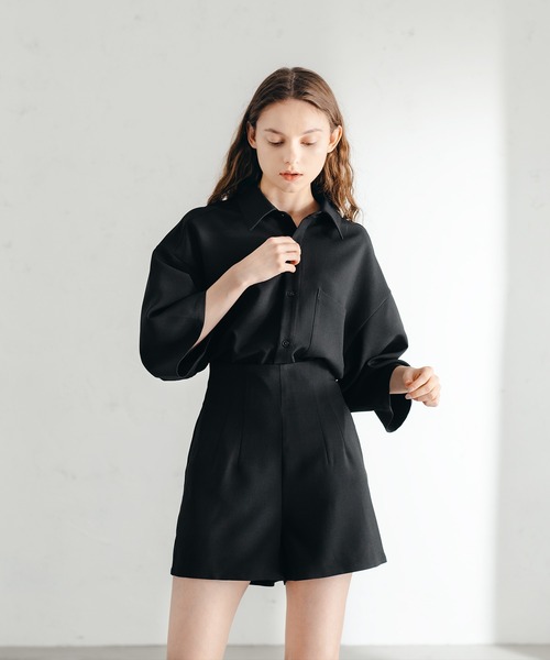 epnok(エプノック)の「サイドスリットベーシックルーズシャツ(SET UP/UNISEX)(シャツ/ブラウス・レディース・ブラック/カーキ/ブルーグレー/ライトベージュ・SMALL/MEDIUM/LARGE)」の21枚目の写真
