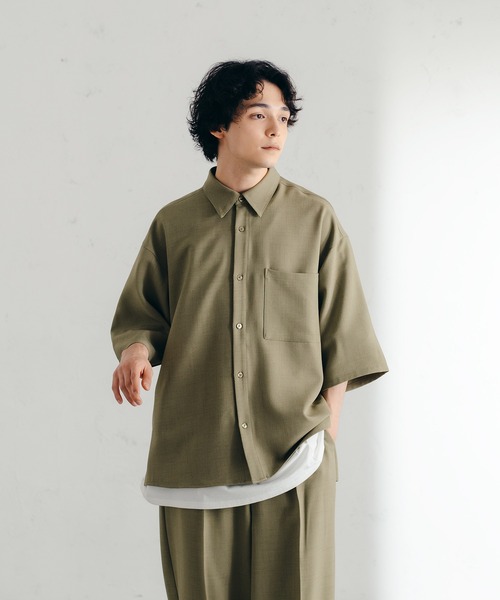 epnok(エプノック)の「サイドスリットベーシックルーズシャツ(SET UP/UNISEX)(シャツ/ブラウス・レディース・ブラック/カーキ/ブルーグレー/ライトベージュ・SMALL/MEDIUM/LARGE)」の13枚目の写真
