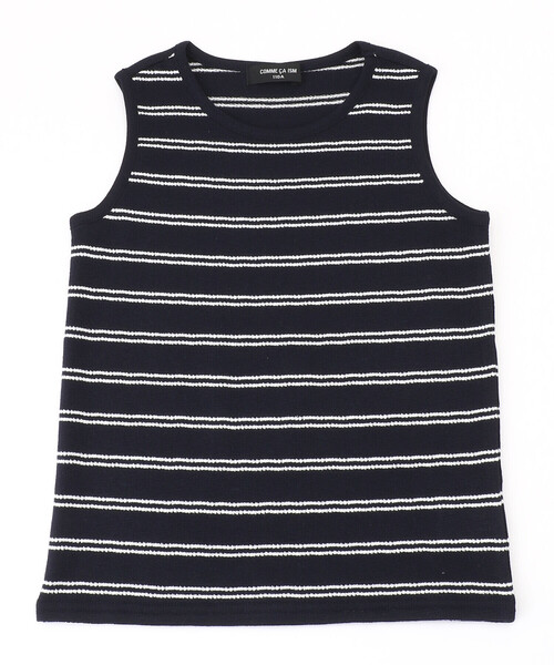 COMME CA ISM(コムサイズム)の「ボーダー ノースリーブTシャツ(タンクトップ・キッズ・ホワイト/ブラウン/レッド/ネイビー・110cm/100cm/120cm/130cm)」の3枚目の写真