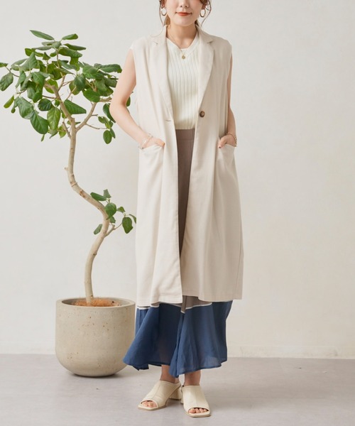 Chez toi（シェトワ）の「イレギュラーピッチコンパクトフレンチスリーブプルオーバー（ニット/セーター・レディース・ブラック/オフホワイト/オレンジ/グリーン・FREE）」の6枚目の写真