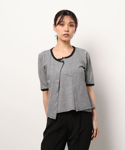 Te chichi TERRASSE（テチチテラス）の「アンサンブルカットカーディガン（カーディガン/ボレロ・レディース・グリーン/ブラック/ブルー・ﾌﾘ-）」の2枚目の写真