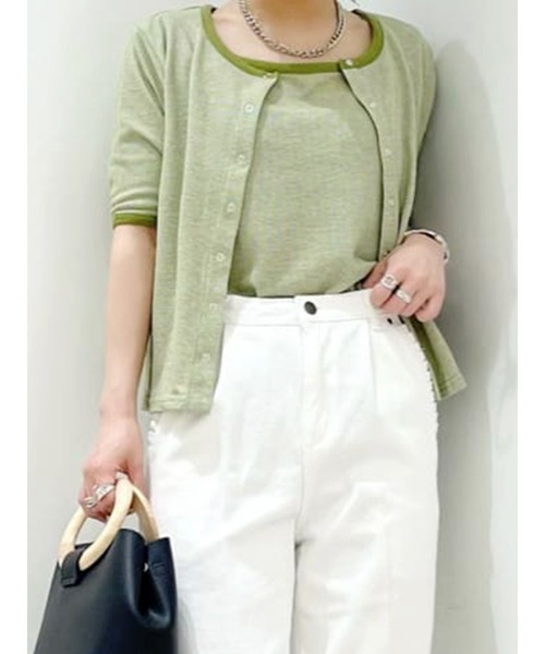 Te chichi TERRASSE（テチチテラス）の「アンサンブルカットカーディガン（カーディガン/ボレロ・レディース・グリーン/ブラック/ブルー・ﾌﾘ-）」の3枚目の写真