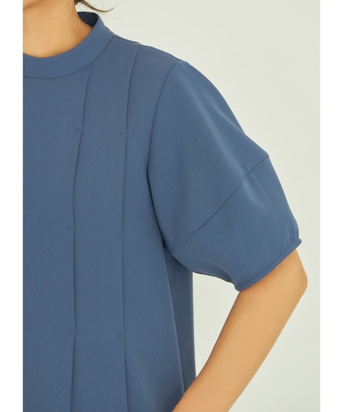STYLE DELI(スタイルデリ)の「【LUXE】タック留めほおずきスリーブワンピース(ワンピース・レディース・ブルー/マスタード・01/02)」の8枚目の写真