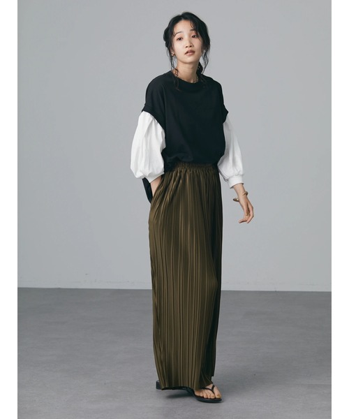 CRAFT STANDARD BOUTIQUE(クラフトスタンダードブティック)の「カットプリーツイージーパンツ *◆(その他パンツ・レディース・オレンジ/ブラック/カーキ・FREE)」の8枚目の写真
