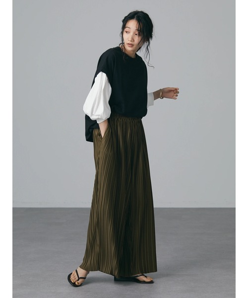 CRAFT STANDARD BOUTIQUE(クラフトスタンダードブティック)の「カットプリーツイージーパンツ *◆(その他パンツ・レディース・オレンジ/ブラック/カーキ・FREE)」の12枚目の写真