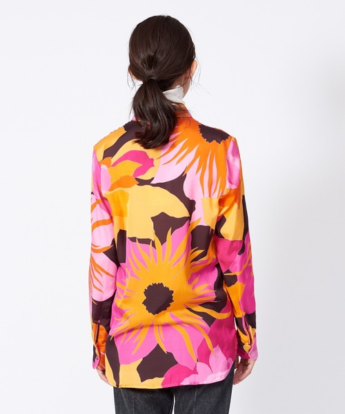 36Quatre-Neuf（カトルナフ）の「Roseannaフラワープリントレギュラー（シャツ/ブラウス・レディース・オレンジ・フリー）」の9枚目の写真
