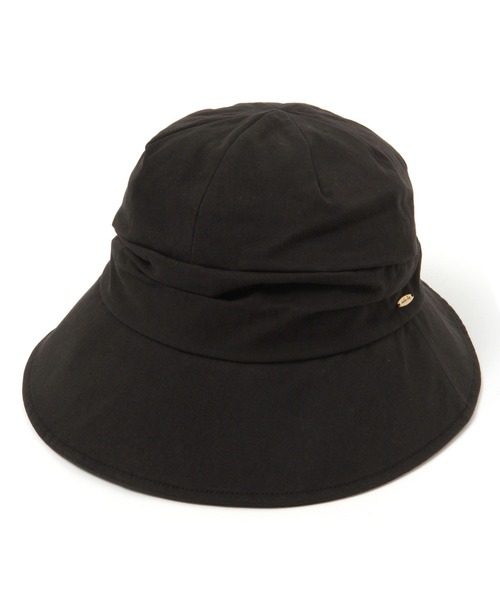 studio CLIP(スタディオクリップ)の「ギャザークロシェハット(ハット・レディース・ブラック/ナチュラル・FREE)」の2枚目の写真