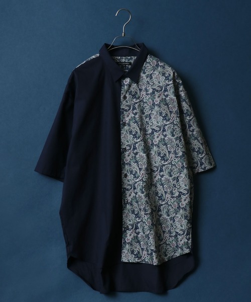ANPAS(アンパス)の「MADE IN JAPAN Paisley Pattern Switching Design Big Silhouette Shirt/日本製 ペイズリー柄 切り替え ビッグシルエット シャツ(シャツ/ブラウス・メンズ・ブルー系その他/レッド系その他・M/L)」の11枚目の写真