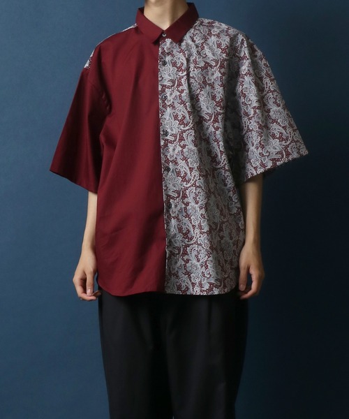 ANPAS(アンパス)の「MADE IN JAPAN Paisley Pattern Switching Design Big Silhouette Shirt/日本製 ペイズリー柄 切り替え ビッグシルエット シャツ(シャツ/ブラウス・メンズ・ブルー系その他/レッド系その他・M/L)」の10枚目の写真