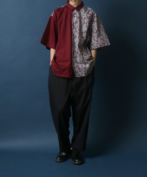 ANPAS(アンパス)の「MADE IN JAPAN Paisley Pattern Switching Design Big Silhouette Shirt/日本製 ペイズリー柄 切り替え ビッグシルエット シャツ(シャツ/ブラウス・メンズ・ブルー系その他/レッド系その他・M/L)」の7枚目の写真