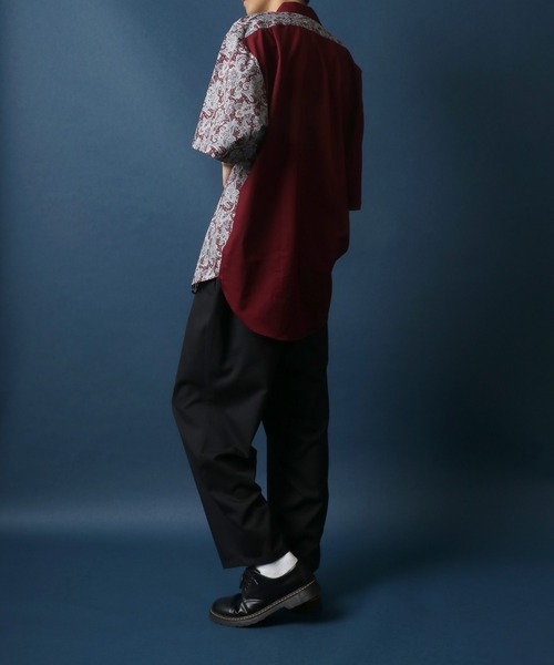 ANPAS(アンパス)の「MADE IN JAPAN Paisley Pattern Switching Design Big Silhouette Shirt/日本製 ペイズリー柄 切り替え ビッグシルエット シャツ(シャツ/ブラウス・メンズ・ブルー系その他/レッド系その他・M/L)」の8枚目の写真