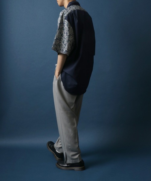 ANPAS(アンパス)の「MADE IN JAPAN Paisley Pattern Switching Design Big Silhouette Shirt/日本製 ペイズリー柄 切り替え ビッグシルエット シャツ(シャツ/ブラウス・メンズ・ブルー系その他/レッド系その他・M/L)」の5枚目の写真