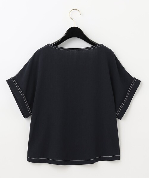 Diagram(ダイアグラム)の「スクエアネックトップ(Tシャツ/カットソー・レディース・ネイビー/キャメル・36)」の6枚目の写真