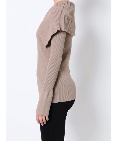 LAGUNAMOON（ラグナムーン）の「ビッグカラーリブニットプルオーバー（ニット/セーター・レディース・アイボリー/ブラック/モカ・FREE）」の14枚目の写真