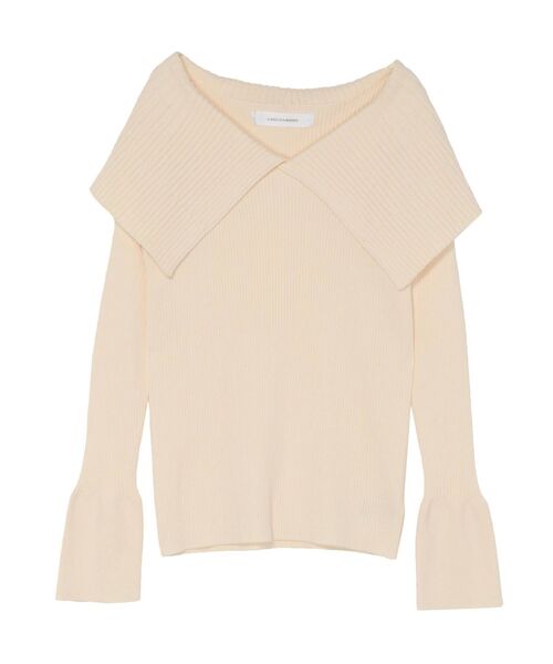 LAGUNAMOON（ラグナムーン）の「ビッグカラーリブニットプルオーバー（ニット/セーター・レディース・アイボリー/ブラック/モカ・FREE）」の13枚目の写真