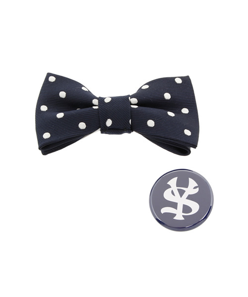 Smoothy（スムージー）の「Smoothy Silk Dot Clip Tie / スムージー シルクドットクリップタイ（蝶ネクタイ・キッズ・ダークネイビー/ブラック・FREE）」の2枚目の写真