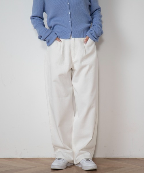 WEGO（ウィゴー）の「WEGO/ウエストタックルーズパンツ（デニムパンツ・レディース・ホワイト/コバルトブルー・SMALL/MEDIUM）」の19枚目の写真