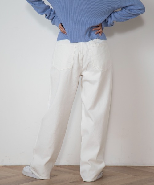 WEGO（ウィゴー）の「WEGO/ウエストタックルーズパンツ（デニムパンツ・レディース・ホワイト/コバルトブルー・SMALL/MEDIUM）」の15枚目の写真