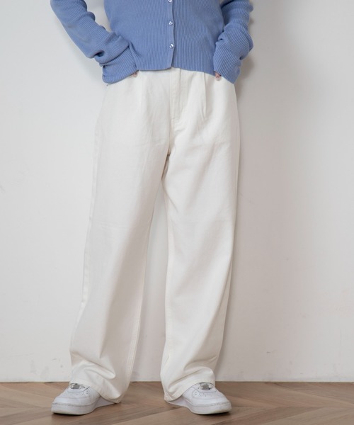 WEGO（ウィゴー）の「WEGO/ウエストタックルーズパンツ（デニムパンツ・レディース・ホワイト/コバルトブルー・SMALL/MEDIUM）」の21枚目の写真