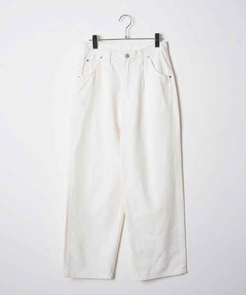 WEGO（ウィゴー）の「WEGO/ウエストタックルーズパンツ（デニムパンツ・レディース・ホワイト/コバルトブルー・SMALL/MEDIUM）」の3枚目の写真