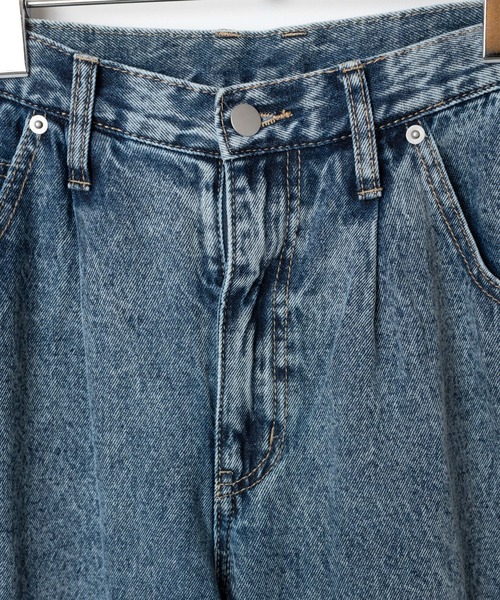 WEGO（ウィゴー）の「WEGO/ウエストタックルーズパンツ（デニムパンツ・レディース・ホワイト/コバルトブルー・SMALL/MEDIUM）」の6枚目の写真