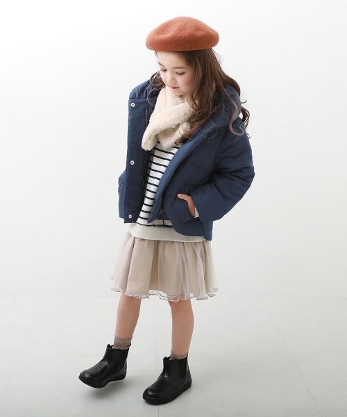 devirock（デビロック）の「洗える ガールズ 中綿ジャケット（ダウンジャケット/コート・キッズ・ネイビー/ラベンダー/ピンク系その他/グレイッシュブルー/パープル系その他・110cm/150cm/140cm/120cm/100cm/90cm/130cm/160cm/80ｃｍ）」の6枚目の写真