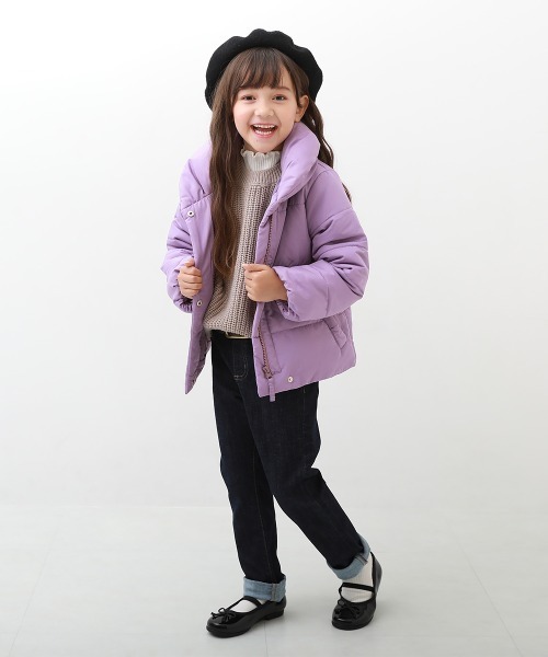 devirock（デビロック）の「洗える ガールズ 中綿ジャケット（ダウンジャケット/コート・キッズ・ネイビー/ラベンダー/ピンク系その他/グレイッシュブルー/パープル系その他・110cm/150cm/140cm/120cm/100cm/90cm/130cm/160cm/80ｃｍ）」の8枚目の写真