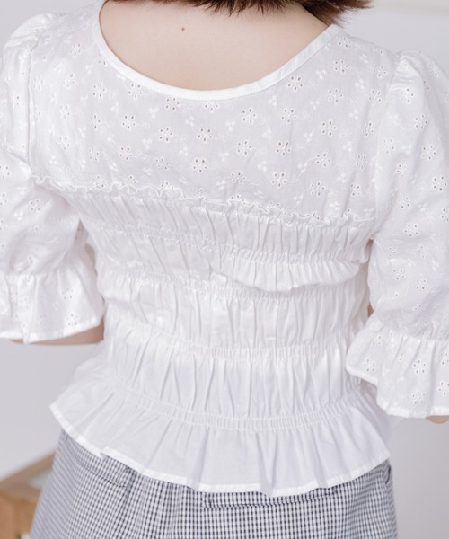 ems excite（エムズエキサイト）の「２wayボレロBL（シャツ/ブラウス・レディース・ホワイト/ブラウン/グリーン・FREE）」の4枚目の写真