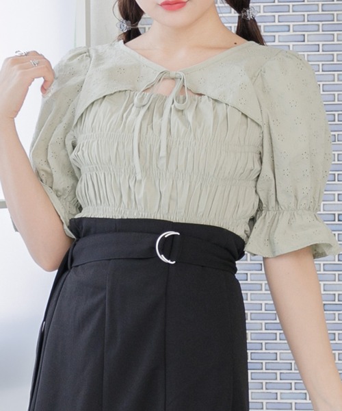 ems excite（エムズエキサイト）の「２wayボレロBL（シャツ/ブラウス・レディース・ホワイト/ブラウン/グリーン・FREE）」の19枚目の写真