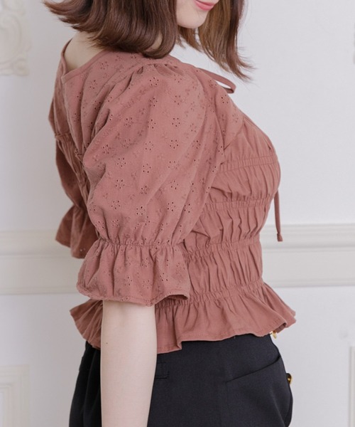 ems excite（エムズエキサイト）の「２wayボレロBL（シャツ/ブラウス・レディース・ホワイト/ブラウン/グリーン・FREE）」の6枚目の写真