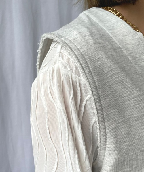 ＪＵＧＬＡＮＳ（ユグランス）の「☆ シーズンレスで使える万能ベスト。裏毛Vネックベスト　T2935（ベスト・レディース・オートミール/チャコール・FREE）」の15枚目の写真