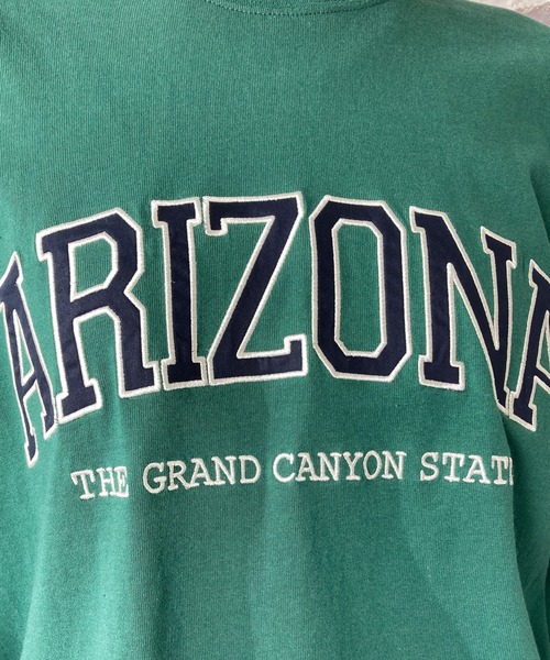 NAVY（ネイビー）の「アップリケカレッジロングスリーブTシャツ（Tシャツ/カットソー・レディース・グリーン/チャコール/ホワイト/オレンジ・フリー）」の16枚目の写真