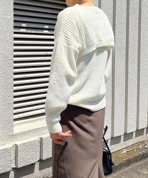 Jewelobe(ジュエローブ)の「ショートボレロ×ルーズタンクニットアップトップス(アンサンブル・レディース・ブラック/オフホワイト・FREE)」の3枚目の写真