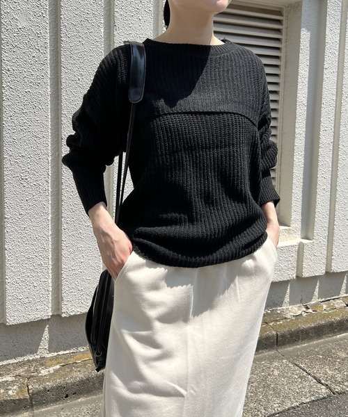 Jewelobe(ジュエローブ)の「ショートボレロ×ルーズタンクニットアップトップス(アンサンブル・レディース・ブラック/オフホワイト・FREE)」の19枚目の写真