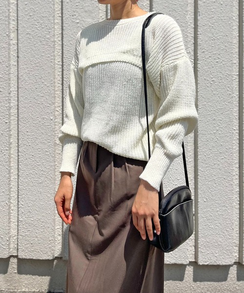Jewelobe(ジュエローブ)の「ショートボレロ×ルーズタンクニットアップトップス(アンサンブル・レディース・ブラック/オフホワイト・FREE)」の18枚目の写真