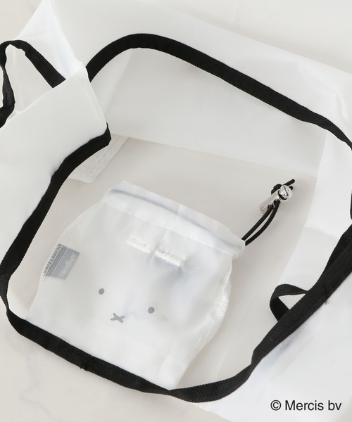 Heather（ヘザー）の「ミッフィー/miffy/フェイスパッカブルエコBAG　156884（エコバッグ/サブバッグ・レディース・オフホワイト/ブルー・ONE SIZE）」の11枚目の写真