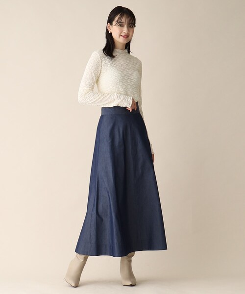 OPAQUE.CLIP（オペークドットクリップ）の「◆フラワーレースハイネックトップス（Tシャツ/カットソー・レディース・ブラック/ベージュ/オフホワイト・38）」の12枚目の写真