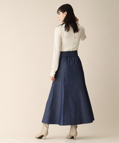 OPAQUE.CLIP（オペークドットクリップ）の「◆フラワーレースハイネックトップス（Tシャツ/カットソー・レディース・ブラック/ベージュ/オフホワイト・38）」の19枚目の写真