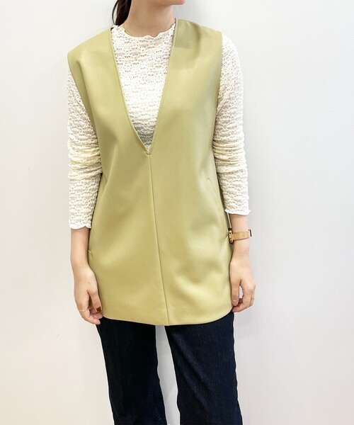 OPAQUE.CLIP（オペークドットクリップ）の「◆フラワーレースハイネックトップス（Tシャツ/カットソー・レディース・ブラック/ベージュ/オフホワイト・38）」の15枚目の写真