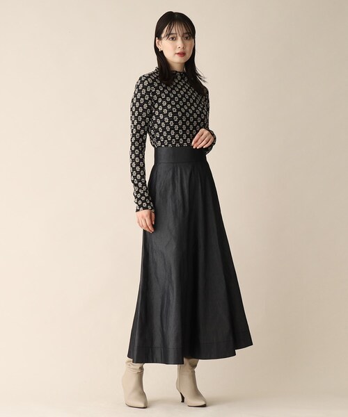 OPAQUE.CLIP（オペークドットクリップ）の「◆フラワーレースハイネックトップス（Tシャツ/カットソー・レディース・ブラック/ベージュ/オフホワイト・38）」の11枚目の写真