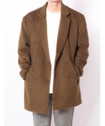Sakka（サッカ）の「ウール先染めハーフコート（ピーコート・メンズ・ブラウン系）」